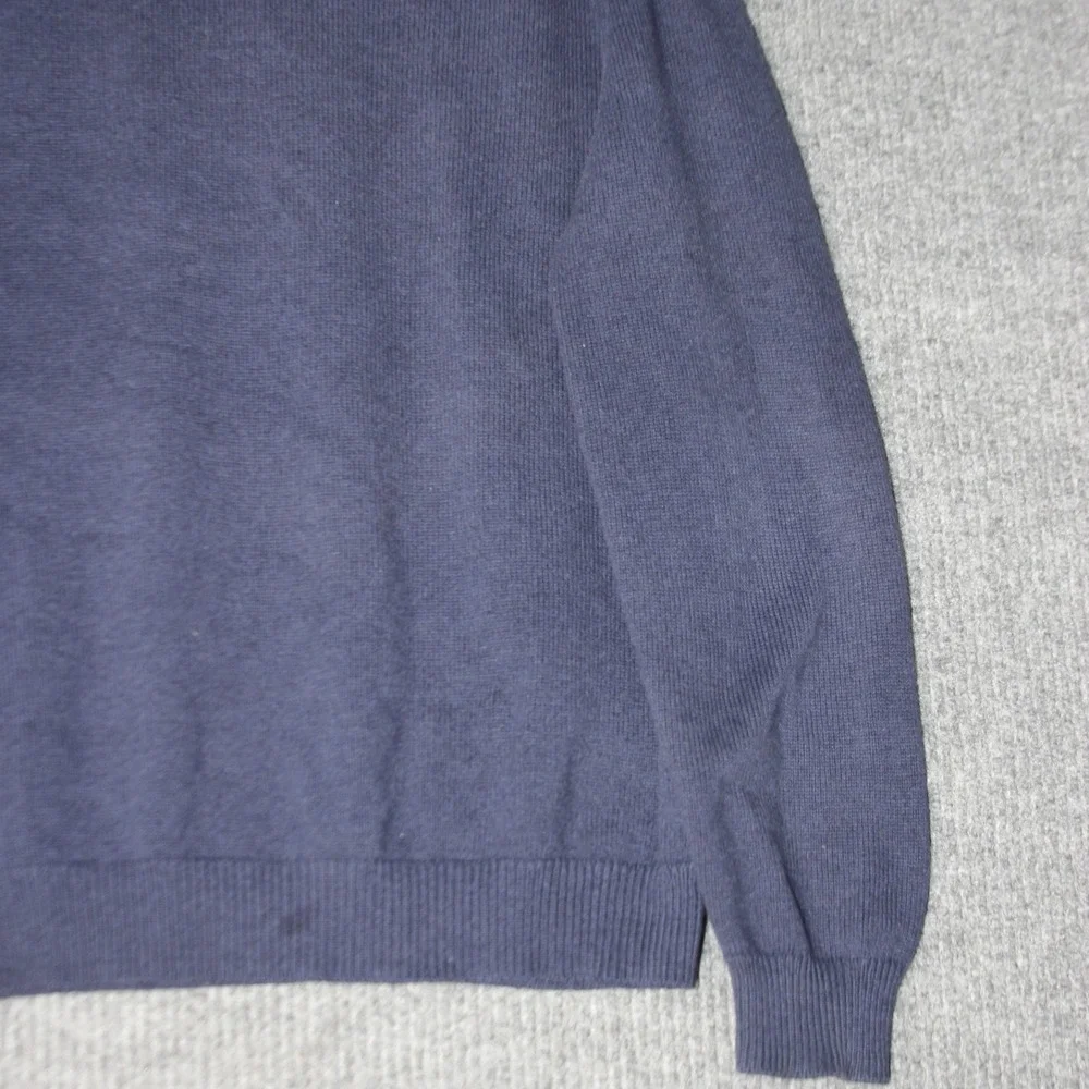 Grayson &‎ Dunn Sweater Mens L Blue Mock Neck Button Pullover Cotton Knit